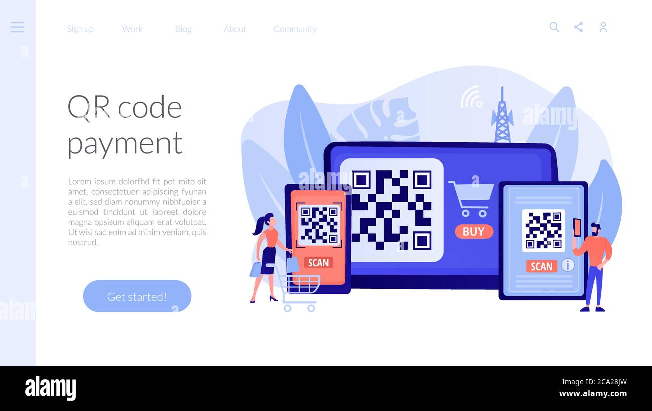 Page de renvoi du concept de code QR Illustration de Vecteur