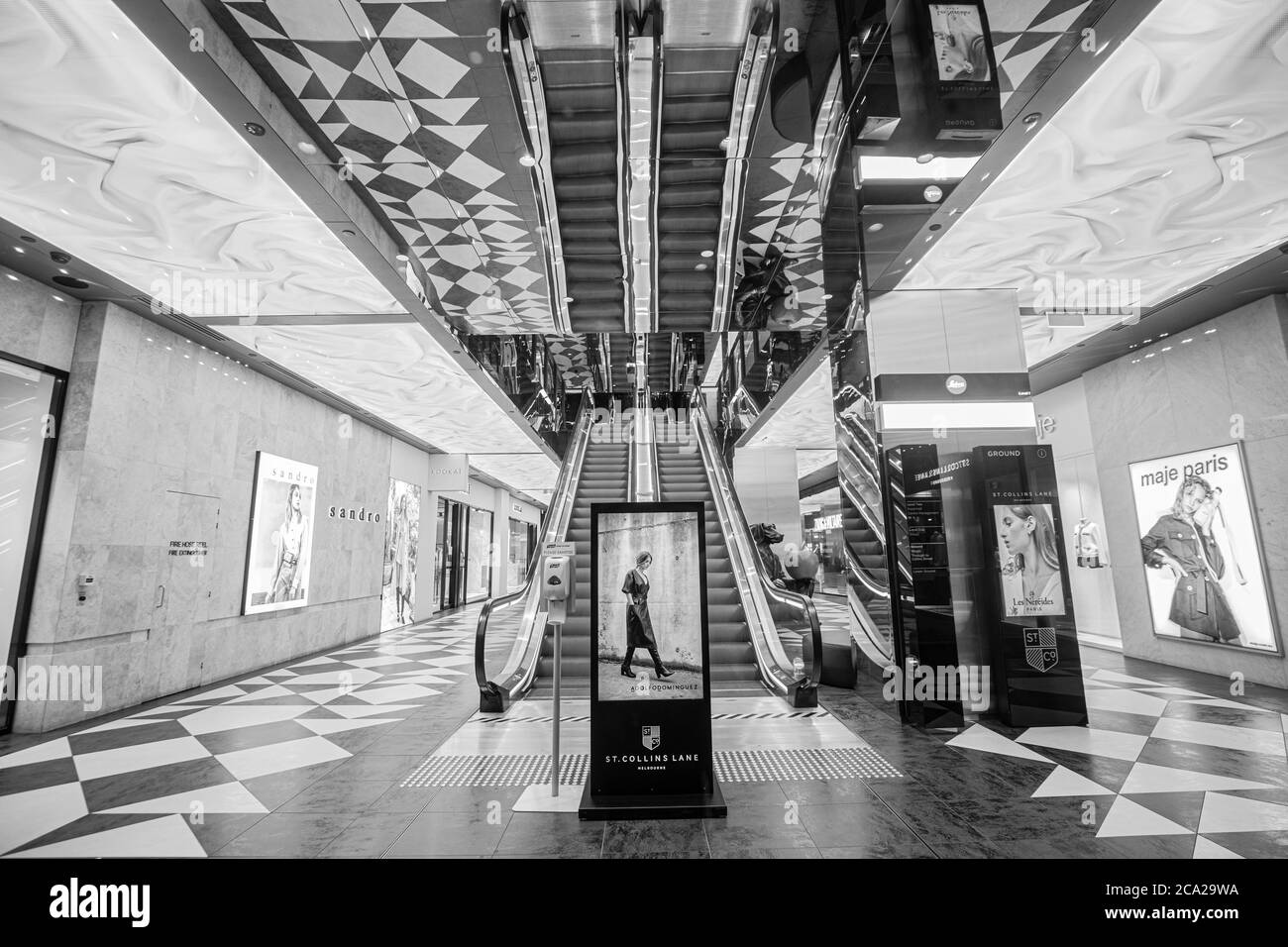 Melbourne Australia Covid-19 verrouillage. Les rues vides de Melbourne pendant la pandémie du coronavirus de 2020 . Banque D'Images