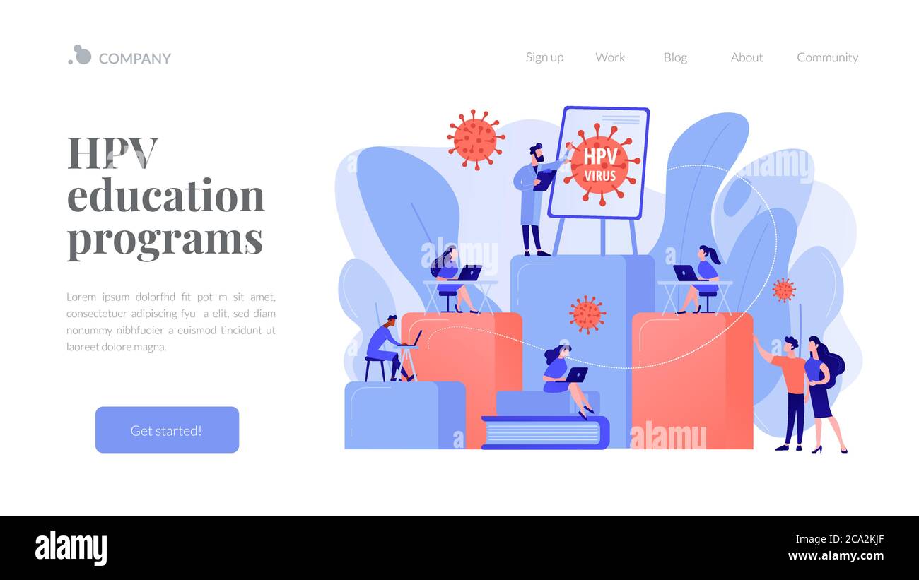 Programmes d'éducation HPV concept d'atterrissage pageation Illustration de Vecteur Programmes d'éducation HPV concept d'atterrissage pageation Illustration de Vecteur