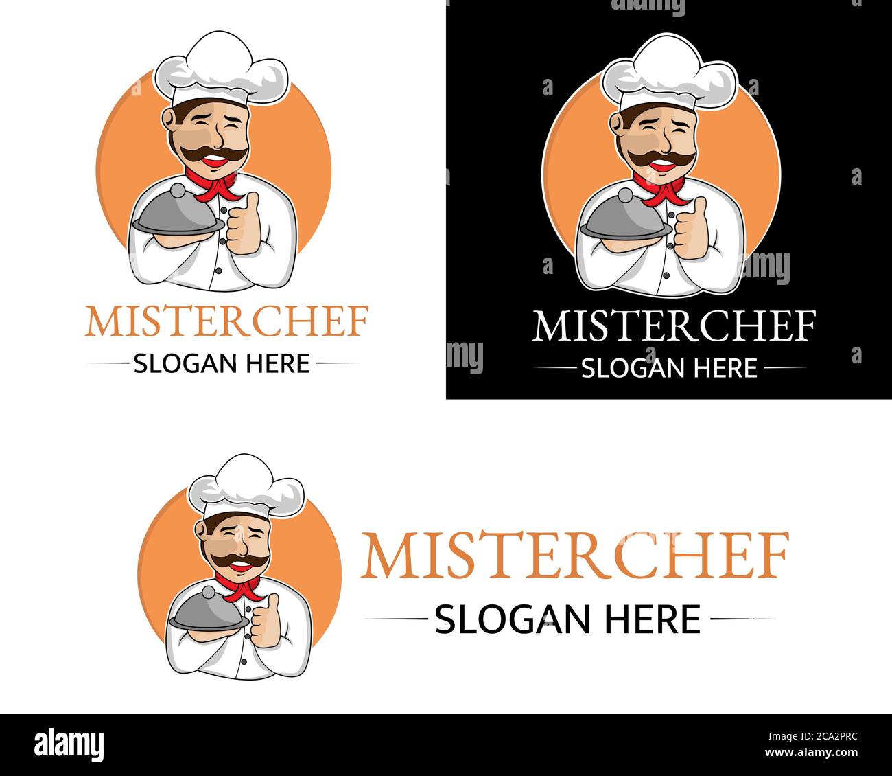 Illustration de dessin vectoriel du modèle de mascotte du logo du chef Illustration de Vecteur