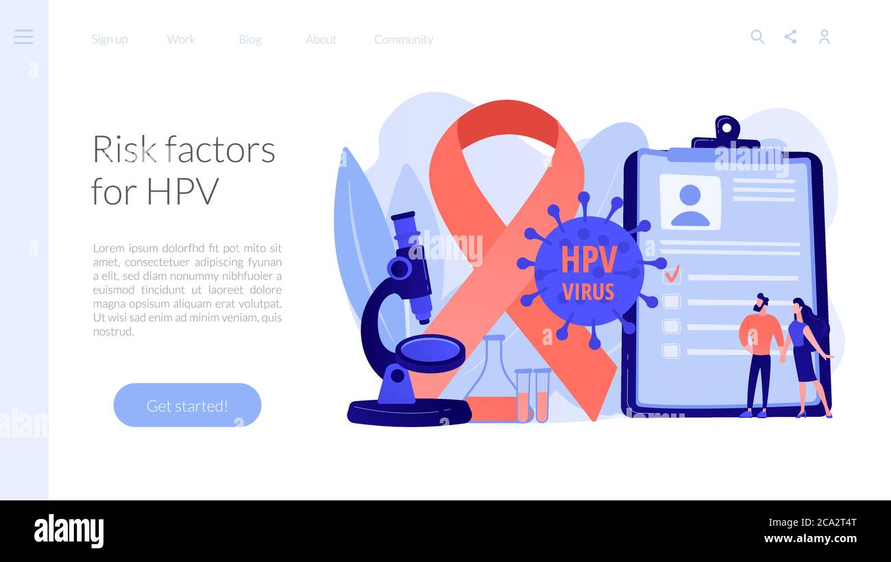 Facteurs de risque pour la mise en page de l'atterrissage du concept HPV Illustration de Vecteur Facteurs de risque pour la mise en page de l'atterrissage du concept HPV Illustration de Vecteur