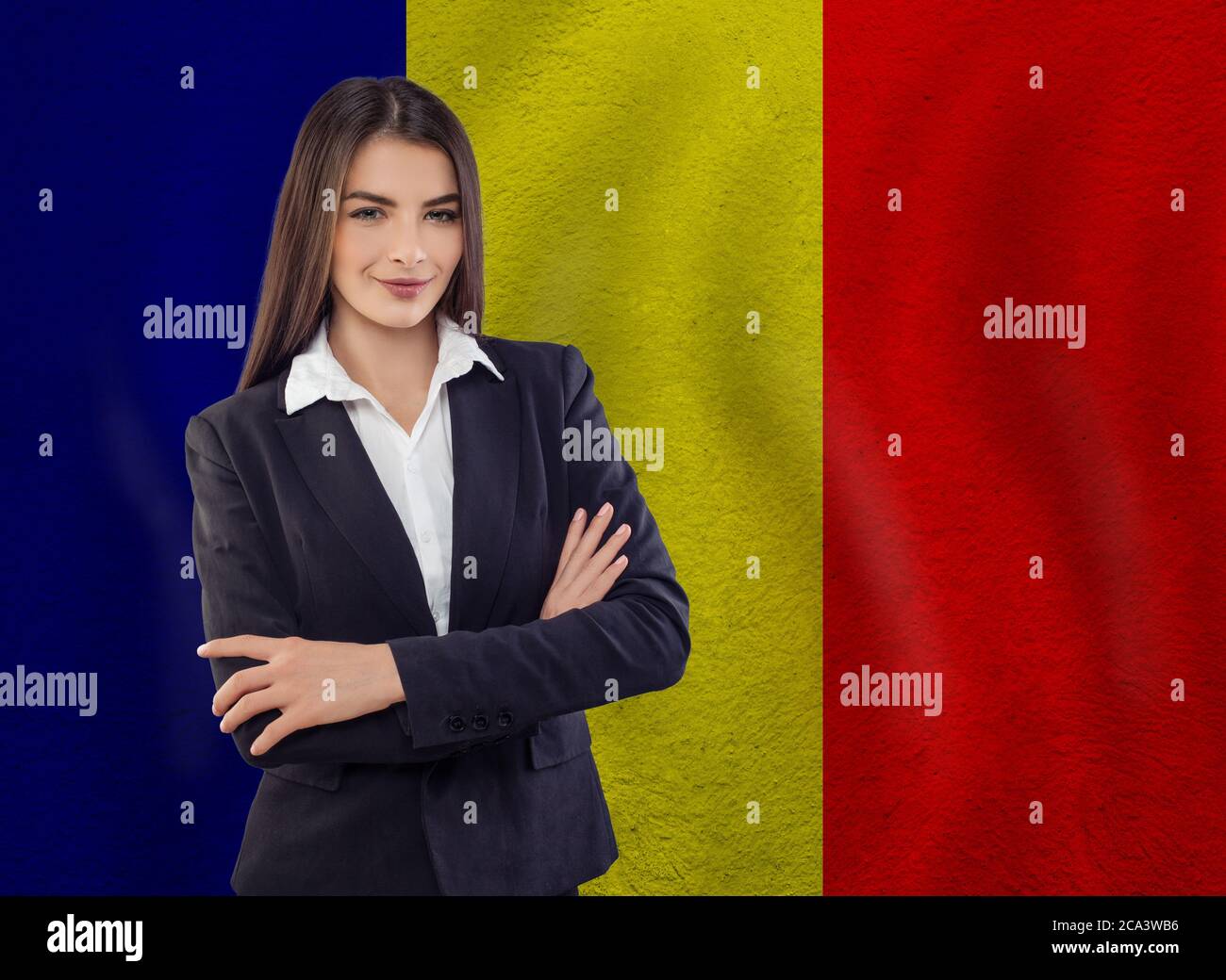 Jeune femme prête pour les affaires ou apprendre la langue Banque D'Images