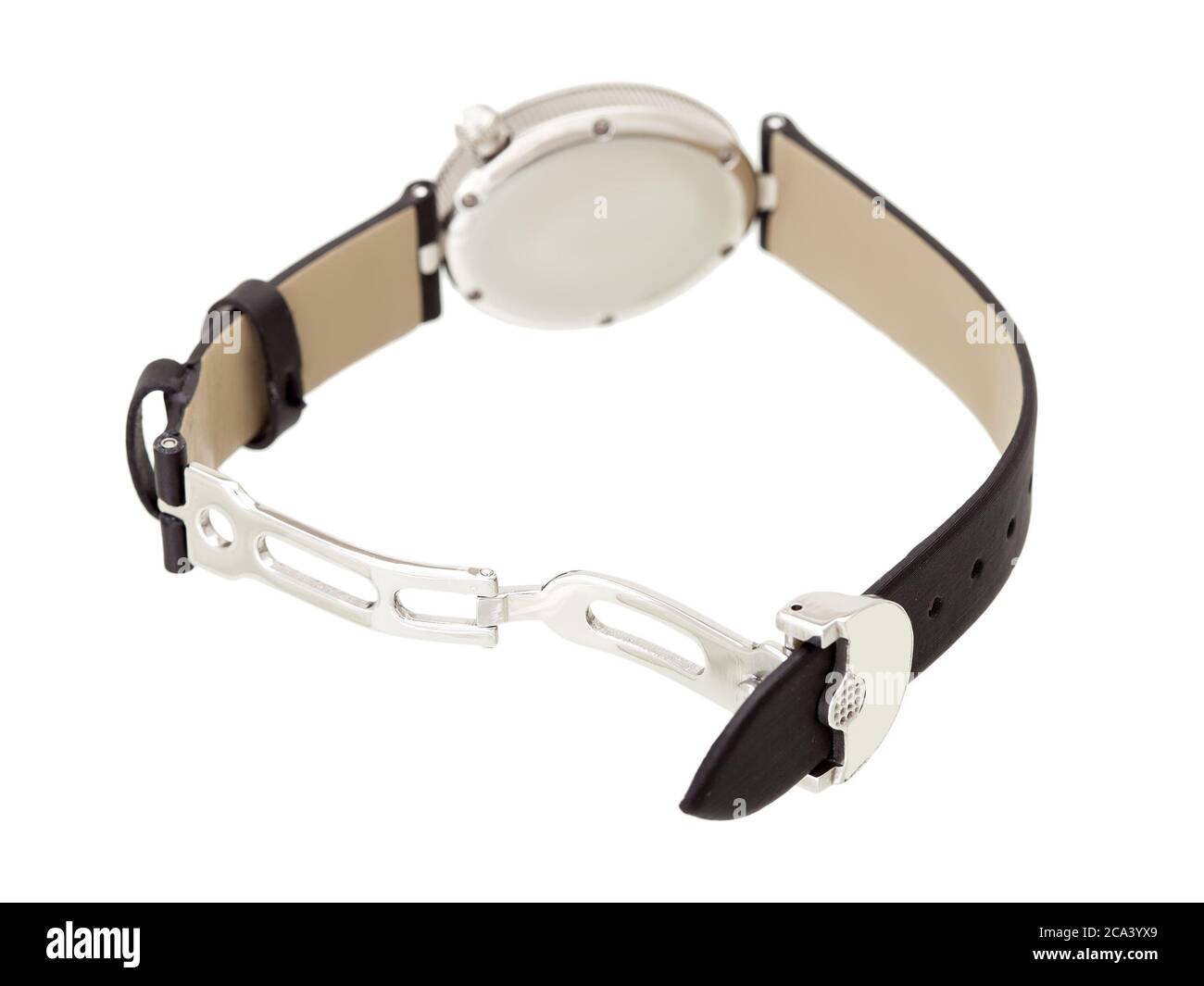 montre-bracelet avec verrou ouvert sur un bracelet en cuir d'une montre  pour femmes vue arrière Photo Stock - Alamy