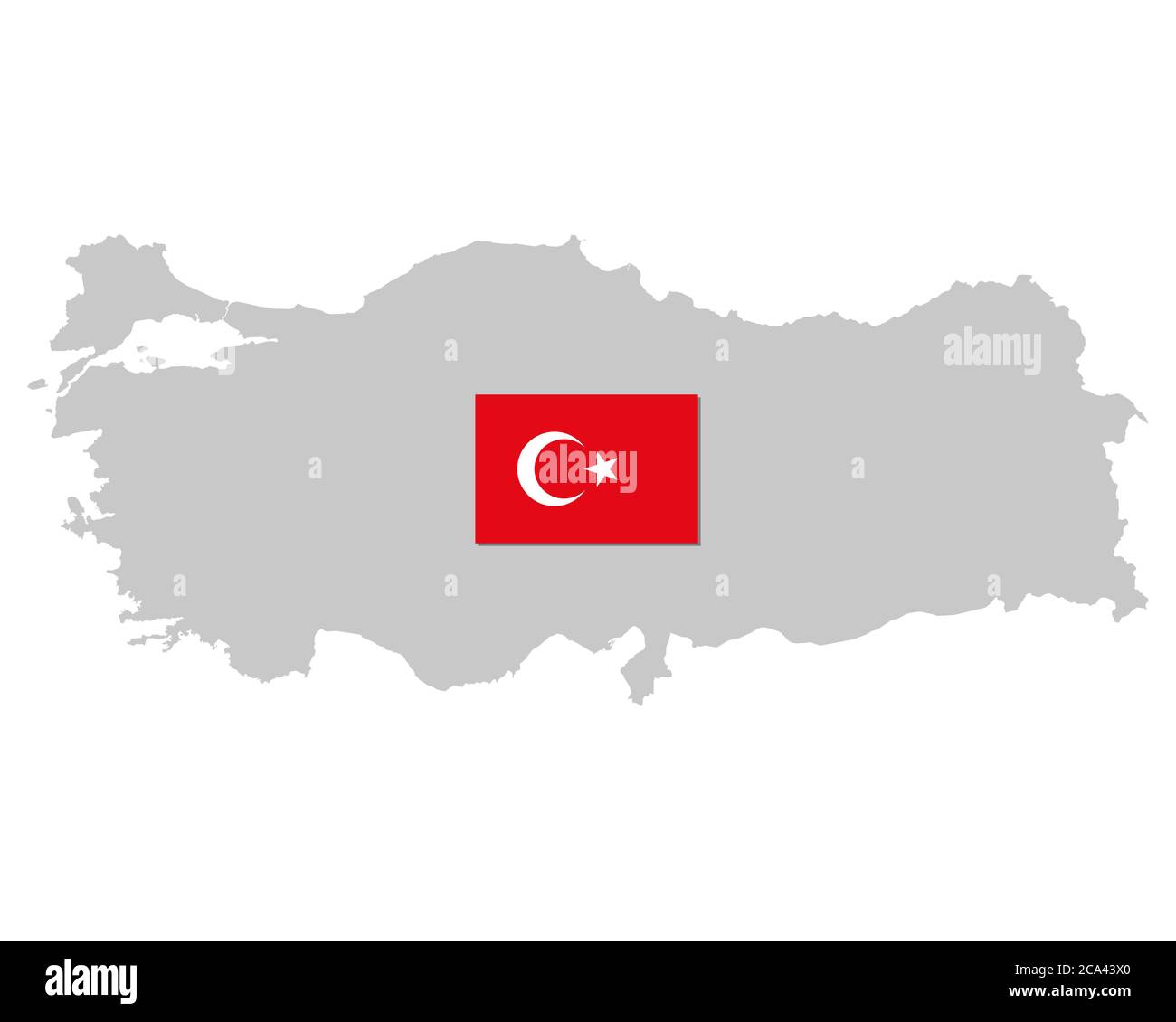 Drapeau et carte de la Turquie Banque D'Images