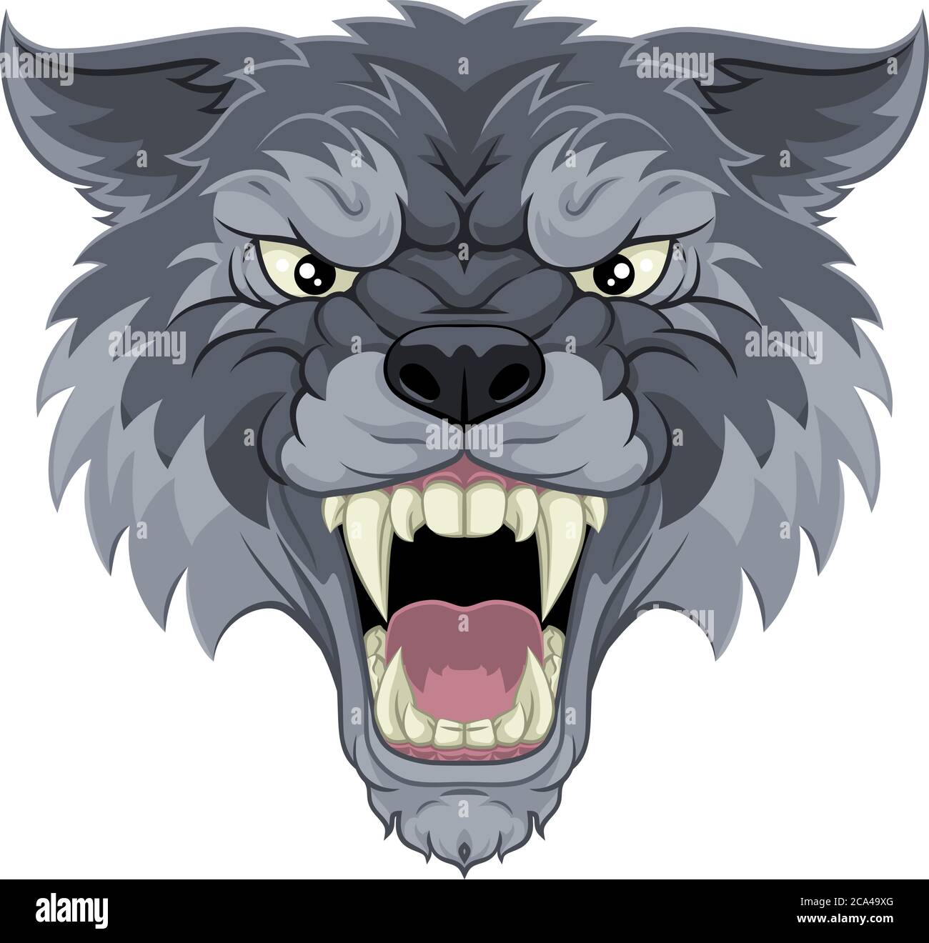 Loup ou Werewolf Monster carry chien Angry Mascot Illustration de Vecteur