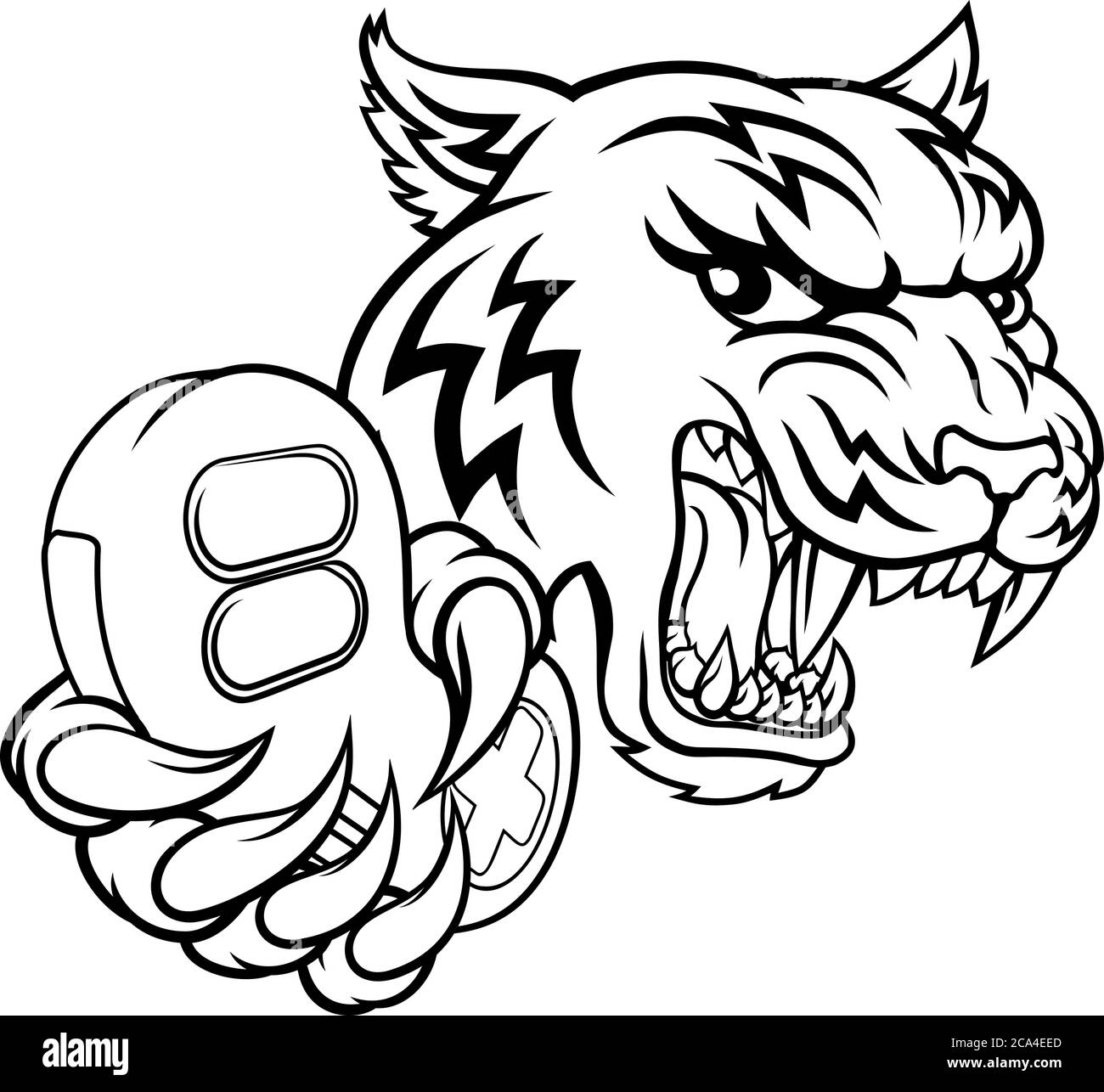 Contrôleur de jeu vidéo Gamer tigre Cartoon Mascot Illustration de Vecteur