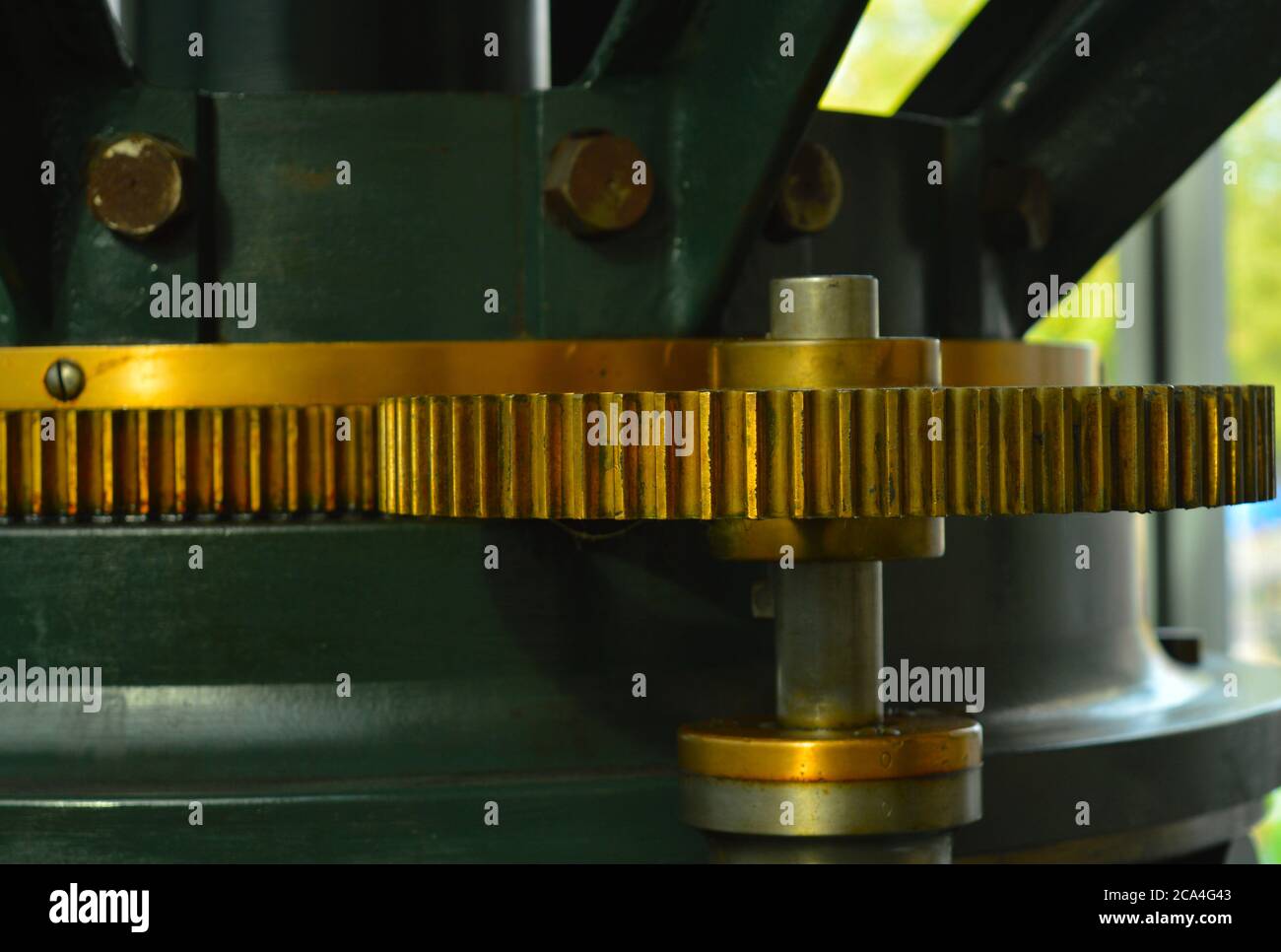 roue dentée en laiton Banque D'Images