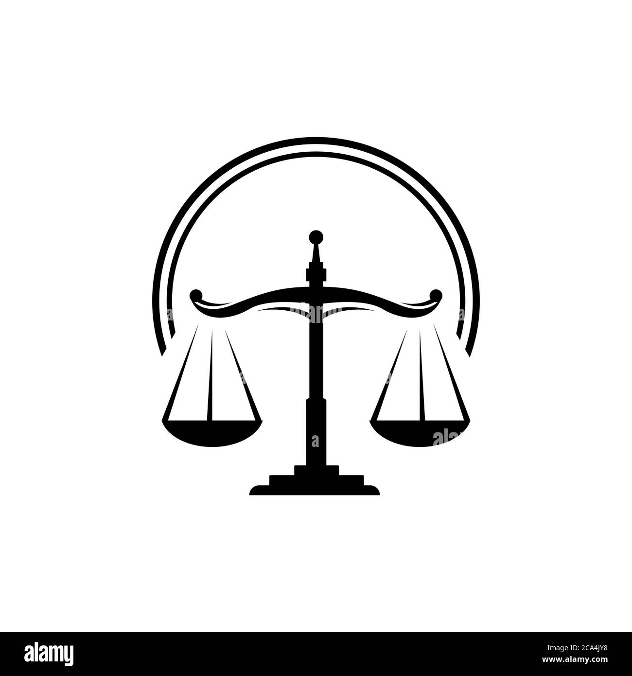 Un élégant pèse-personne de conception de logo de justice pour le droit lirm Office et les services d'avocat Illustration de Vecteur