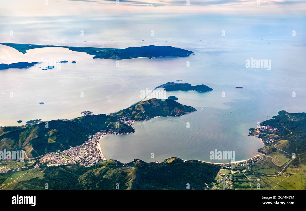 Vue aérienne de Mangaratiba, l'État de Rio de Janeiro au Brésil Banque D'Images