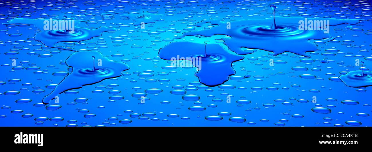Carte du monde formée avec des gouttes d'eau Banque D'Images