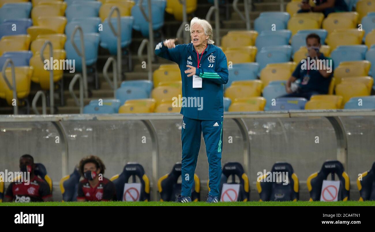 Rio de Janeiro, Brésil - 18 juin 2020 l'ancien entraîneur de football de Flamengo Jorge Jesus pendant la reprise du Championnat Carioca au stade Maracana Banque D'Images