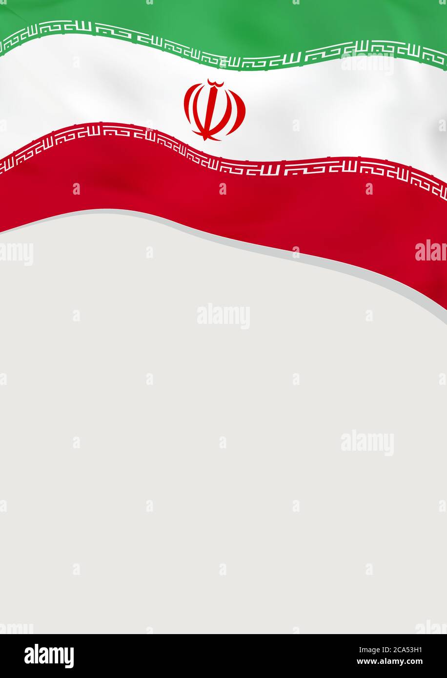 Motif dépliant avec drapeau de l'Iran. Modèle vectoriel. Illustration de Vecteur