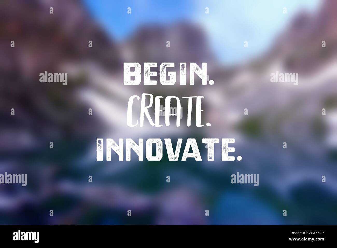 Démarrage de la technologie affiche de motivation - commencer à créer l'innovation. Banque D'Images