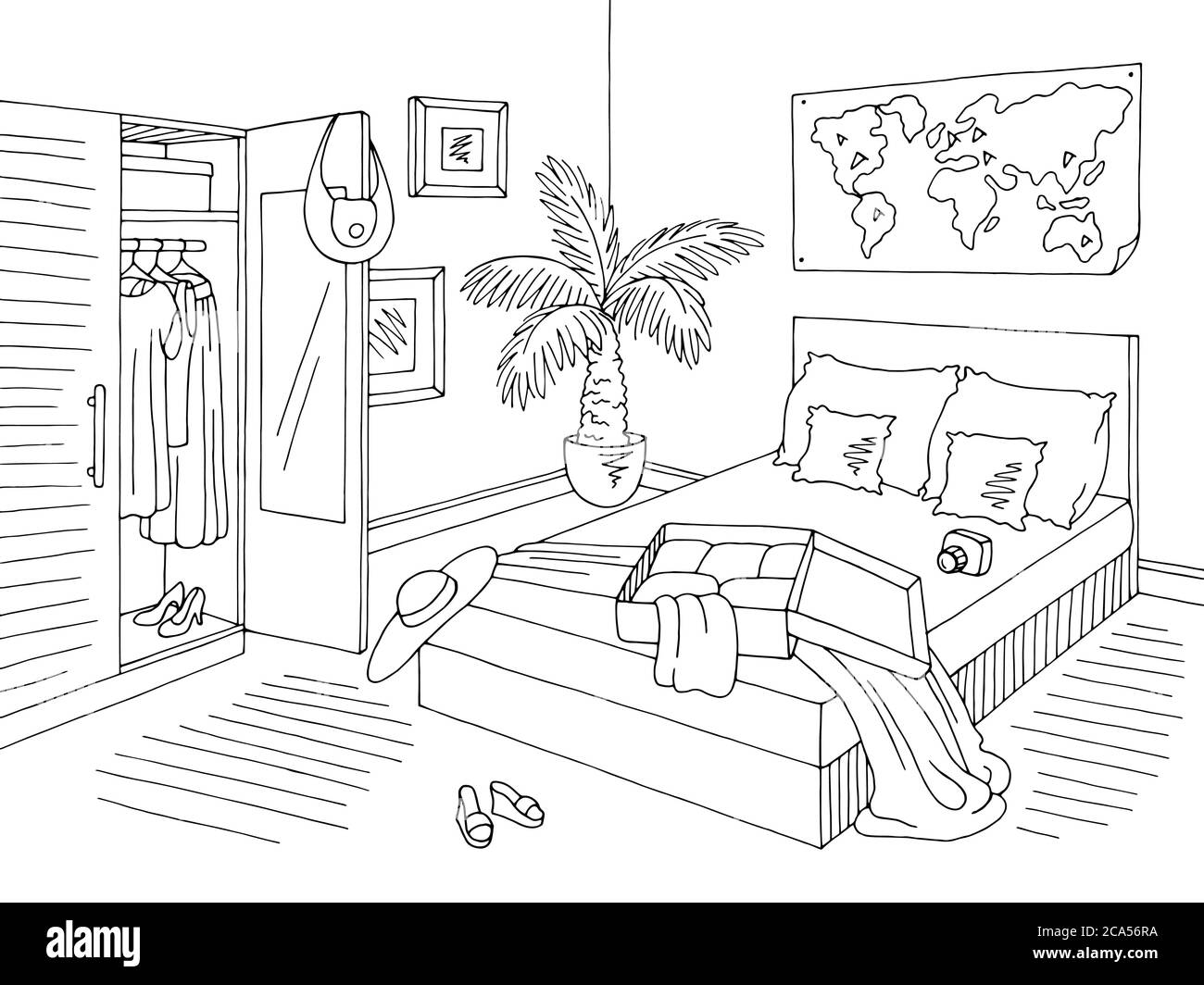 Chambre graphique sac ouvert noir blanc intérieur dessin illustration vecteur Illustration de Vecteur Chambre graphique sac ouvert noir blanc intérieur dessin illustration vecteur Illustration de Vecteur