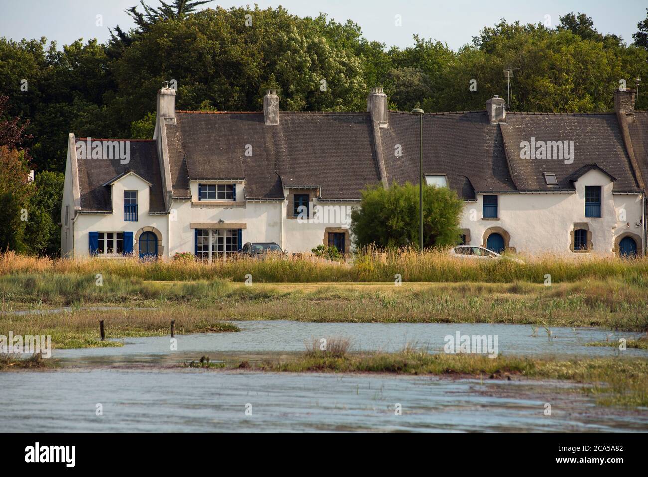 France, Morbihan, Golf du Morbihan, maison traditionnelle Banque D'Images