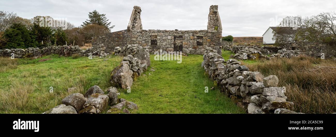 Maison abandonnée, Connemara, comté de Galway, Irlande Banque D'Images
