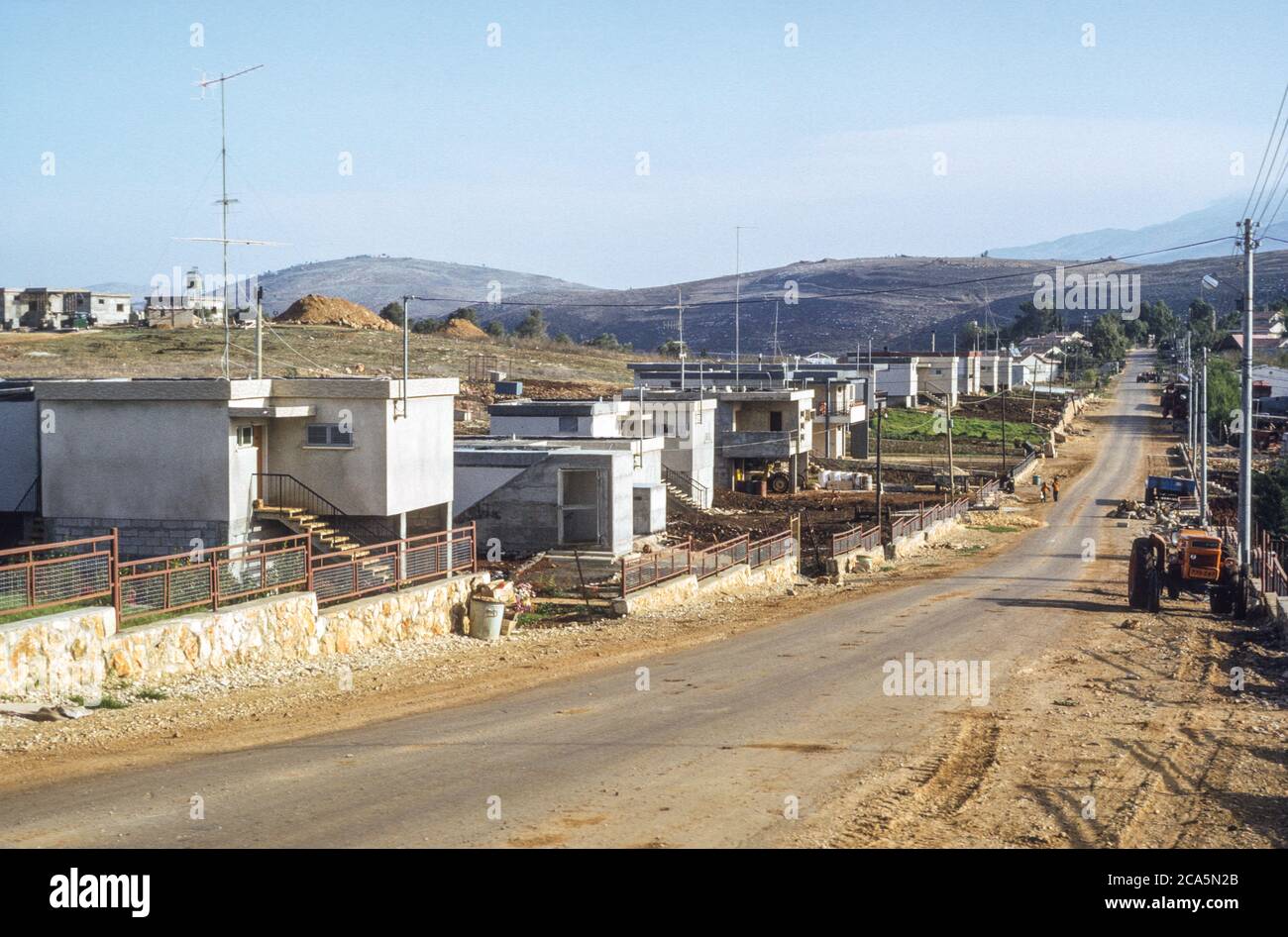 Metulla, Israël, décembre 1971 scène de rue. Banque D'Images