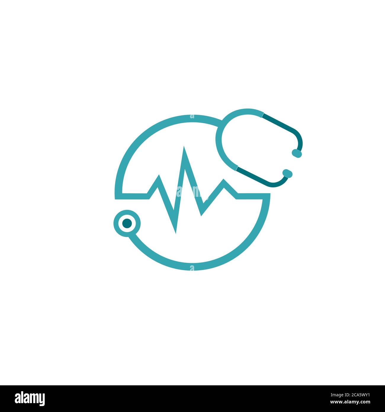 stéthoscope de cardiologie logo du médecin pour la médecine et les soins de santé. Illustration de Vecteur