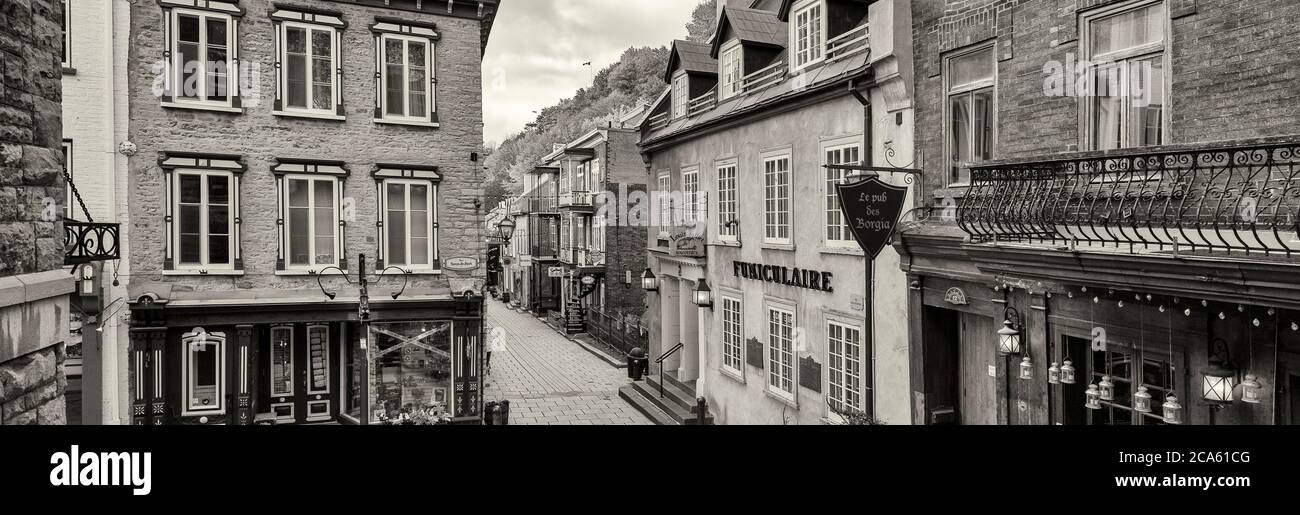 Paysage urbain de la Basse-ville, rue petit Champlain, Vieux-Québec, Québec Provence, Canada Banque D'Images