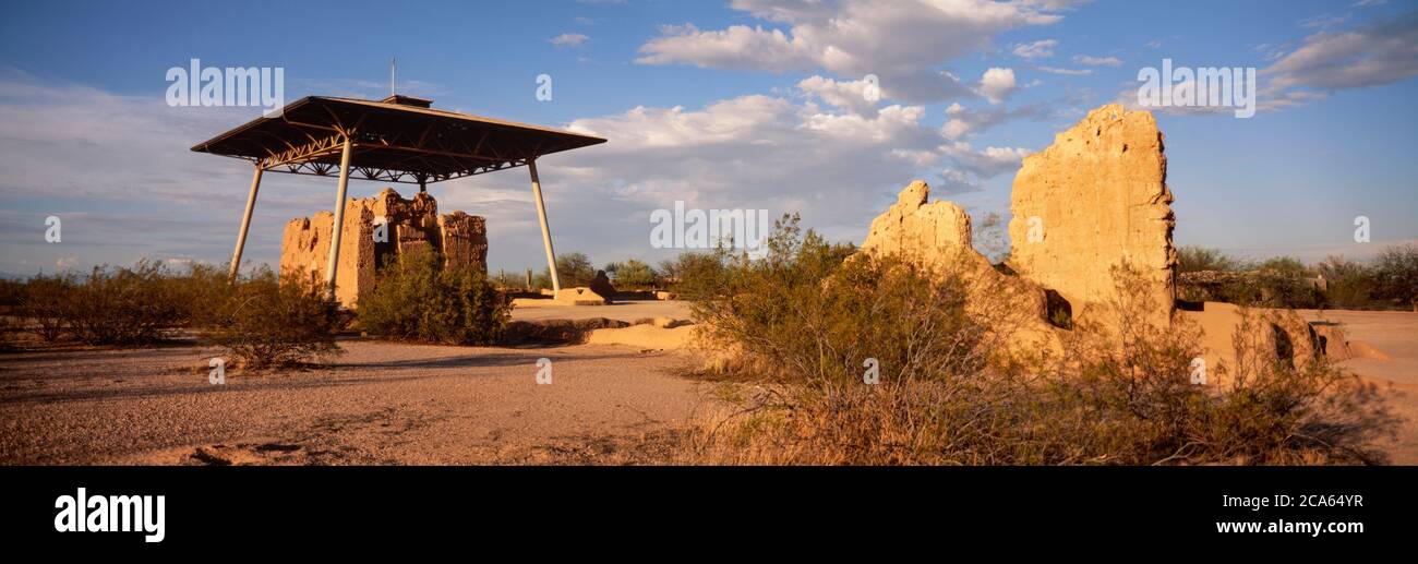 Ruines historiques d'Anasazi, monument national de Casa Grande, Arizona, États-Unis Banque D'Images