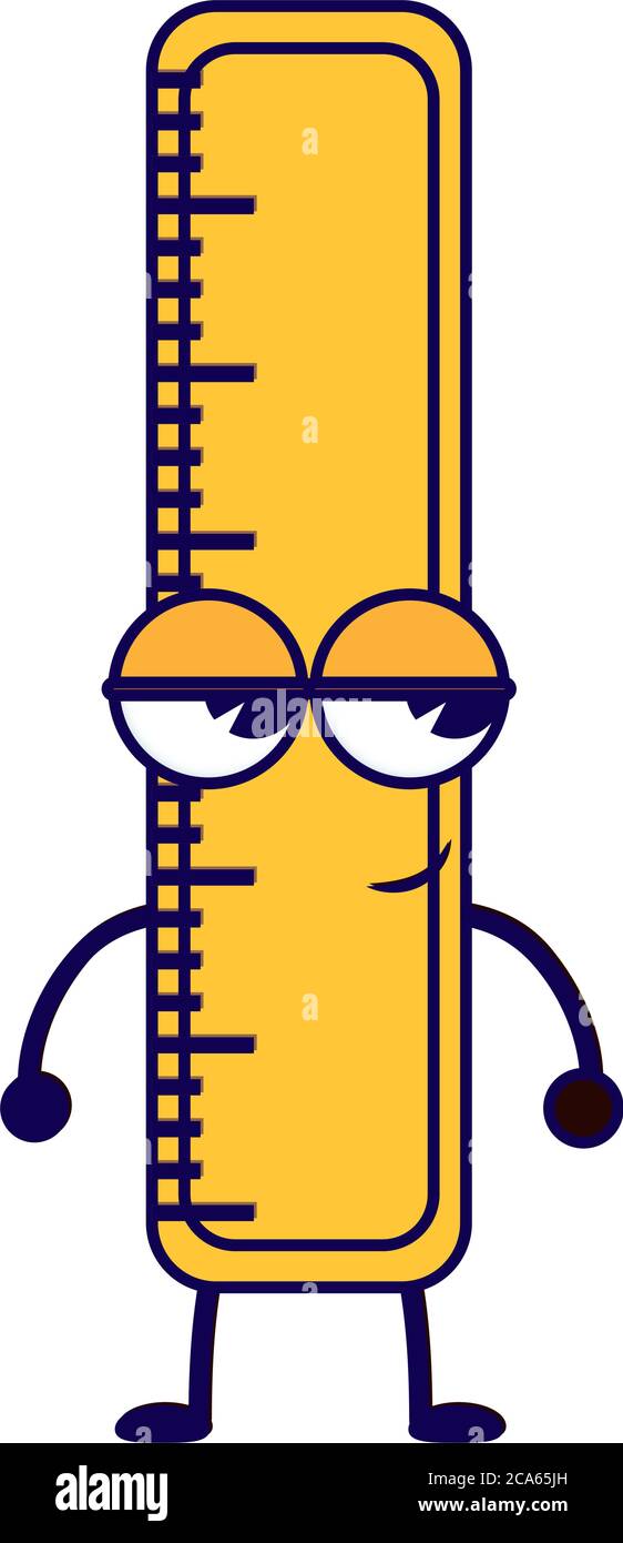 règle école fournir kawaii personnage bande dessinée dessin vectoriel Illustration de Vecteur