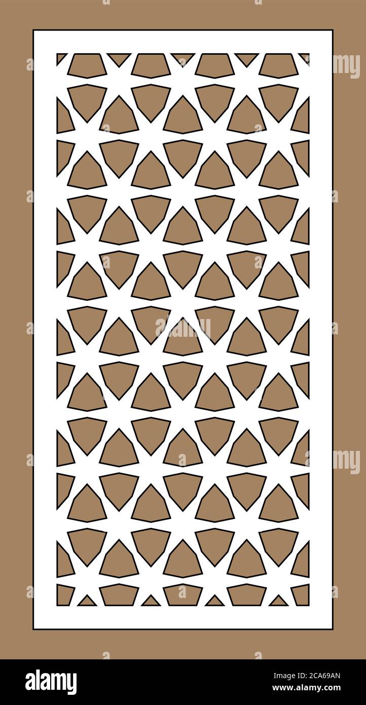Mur décoratif arabe islamique, écran, motif panneau avec étoiles. Kit de modèle vectoriel. Jeu de panneaux vectoriels décoratifs pour la découpe au laser. Modèle pour Illustration de Vecteur Mur décoratif arabe islamique, écran, motif panneau avec étoiles. Kit de modèle vectoriel. Jeu de panneaux vectoriels décoratifs pour la découpe au laser. Modèle pour Illustration de Vecteur