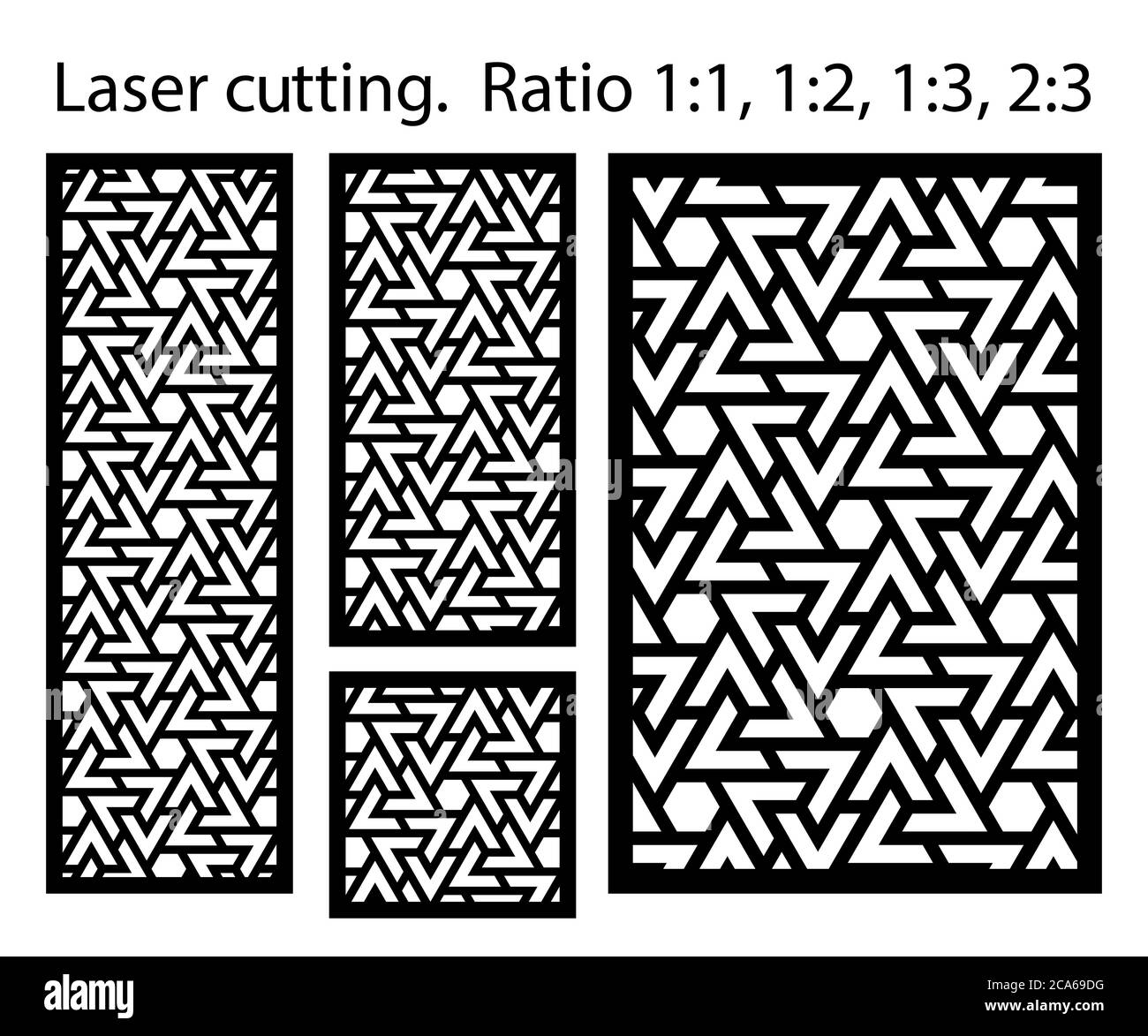 Écran de protection, modèle de clôture de confidentialité. Panneau vectoriel découpé au laser, écran, clôture, séparateur. CNC motif décoratif, design jali, élément intérieur. Islamique Illustration de Vecteur