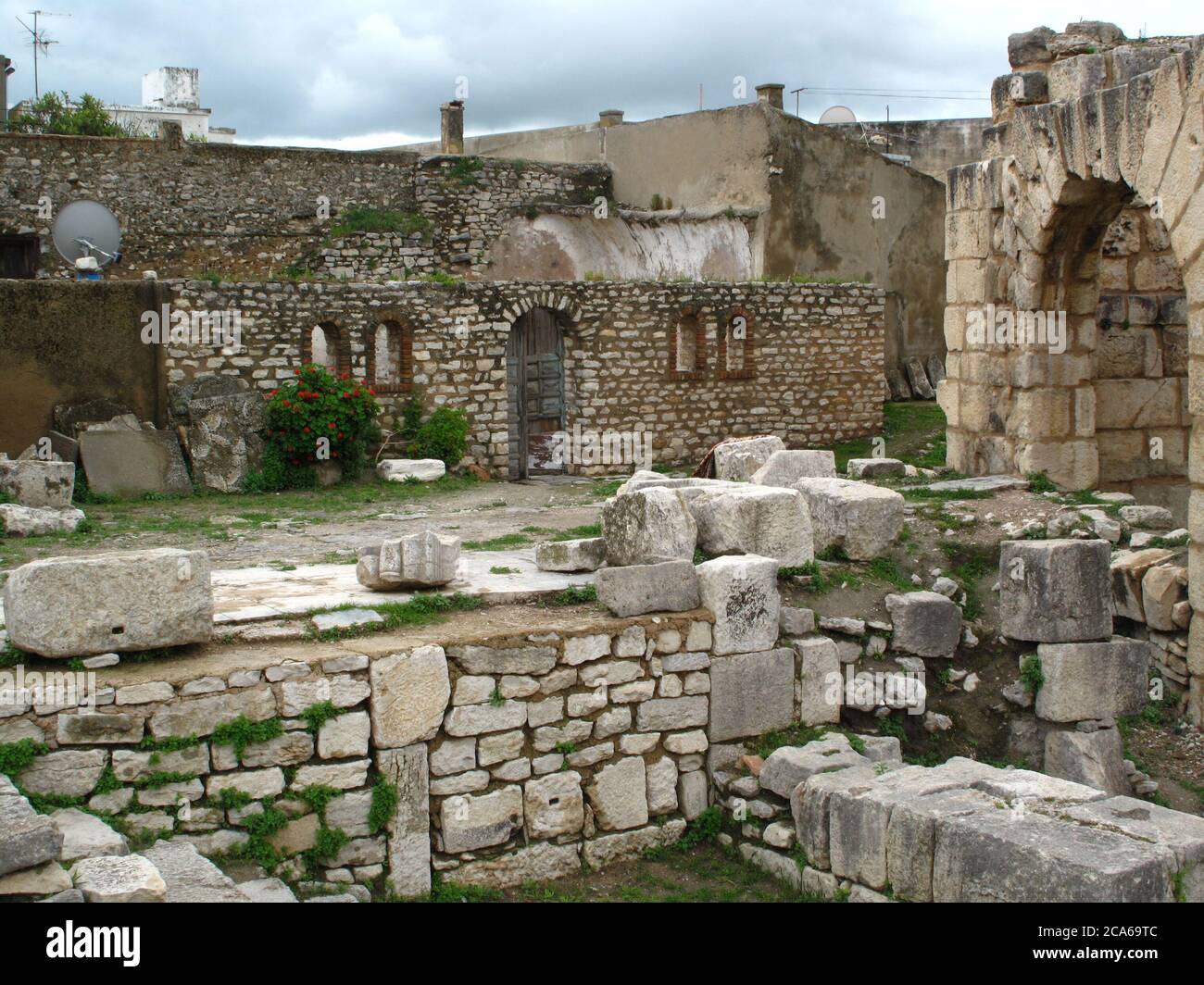 VILLE DE LE KEF DANS LE NORD DE LA TUNISIE. RUINES ROMAINES. Banque D'Images