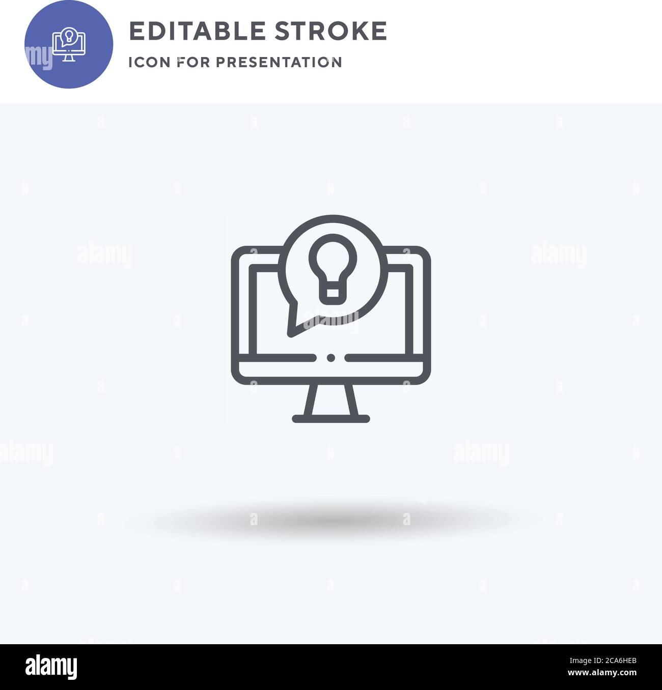 Idea icon vector, affiche plate remplie, pictogramme solide isolé sur ...