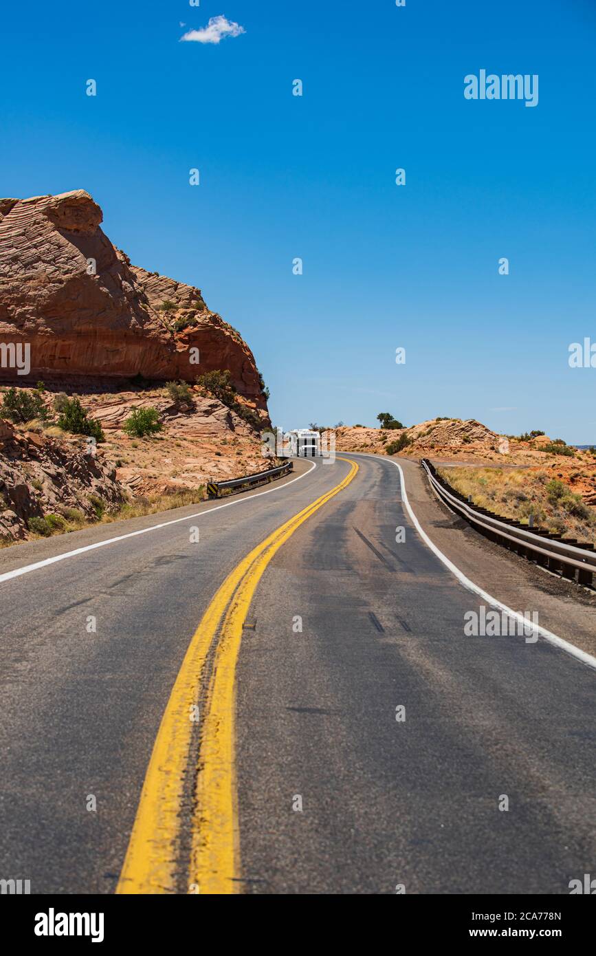 Roud du désert de Mojave près de la route 66 en Californie. Banque D'Images