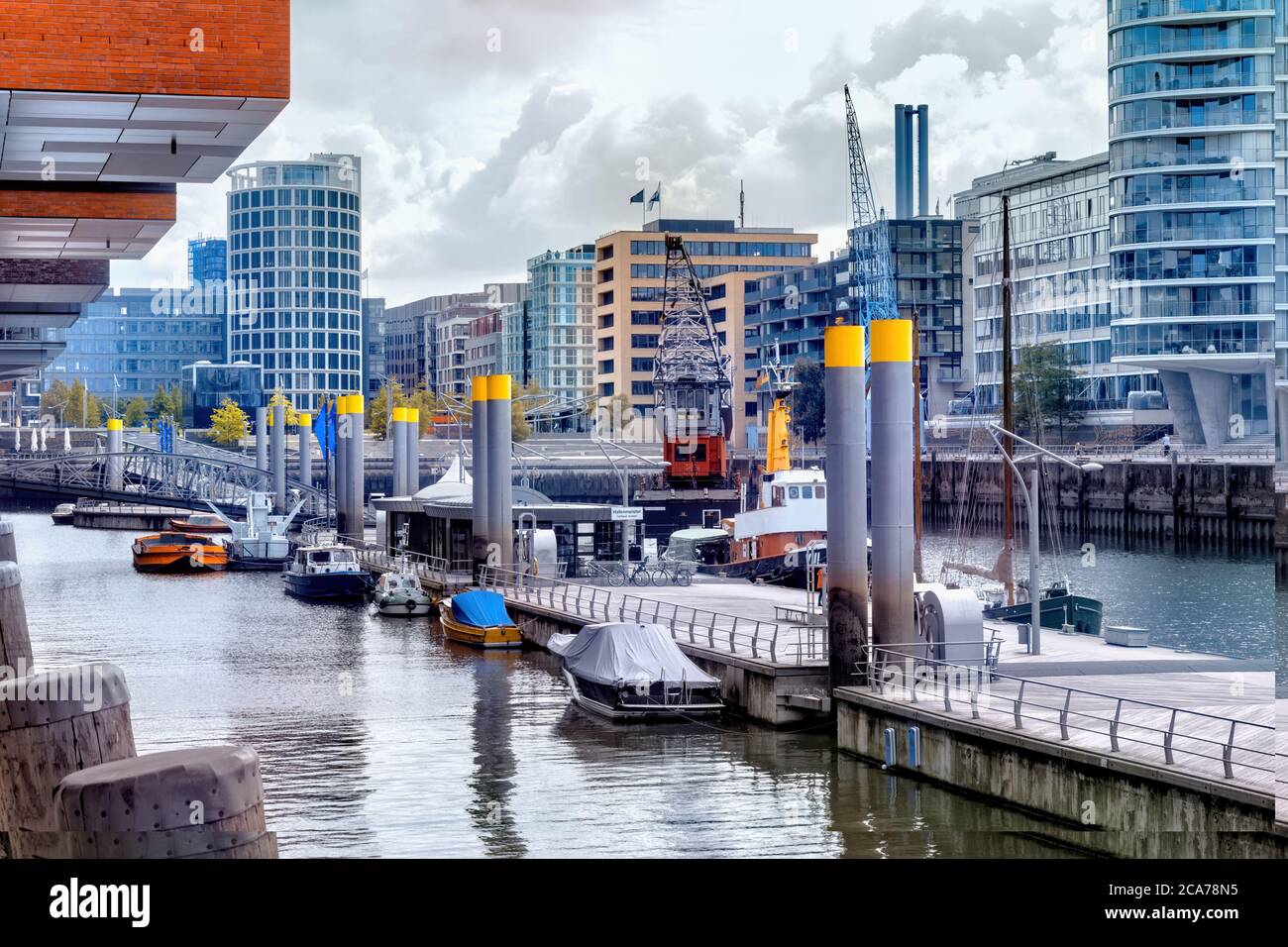 Bateaux et bâtiments à hambourg hafen Speicherstadt Banque D'Images