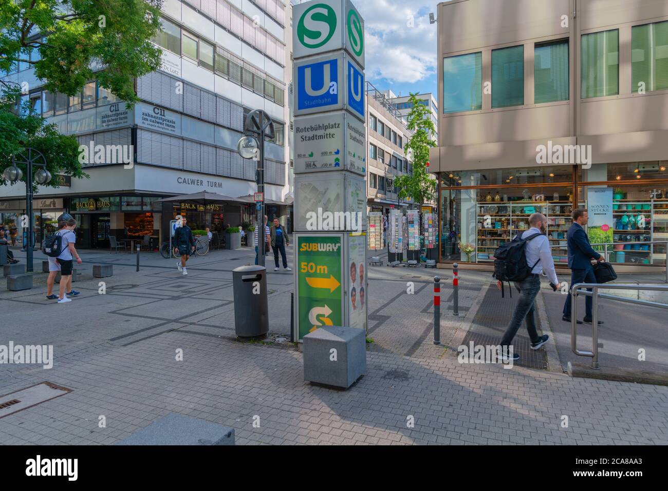 Calwer Strasse, rue commerçante du centre-ville, Stuttart, Bade-Wurtemberg, Allemagne du Sud Banque D'Images
