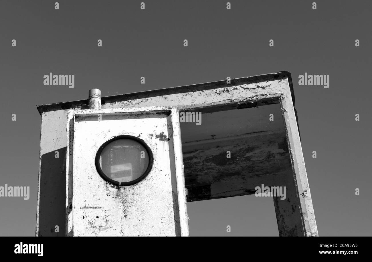 Salle de contrôle d'un vieux bateau Banque D'Images