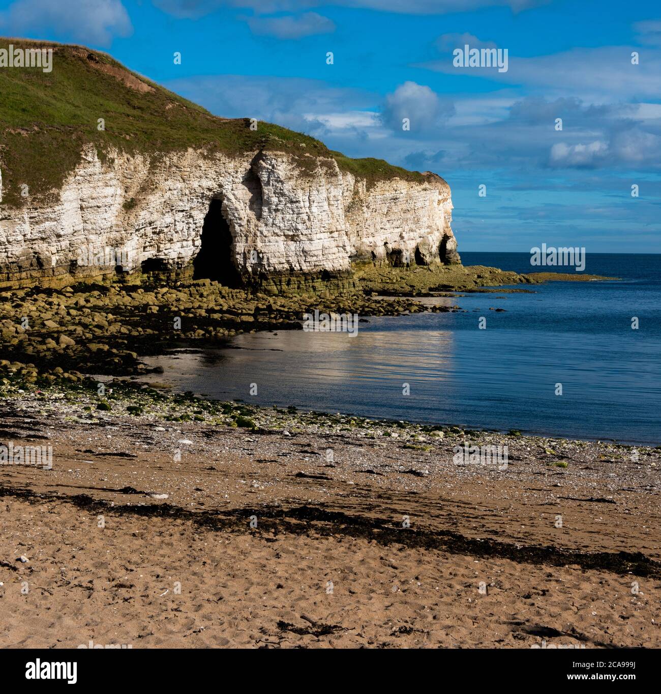 Plage d'atterrissage au nord, tête de Flamborough, équitation est du Yorkshire, Angleterre, Royaume-Uni Banque D'Images