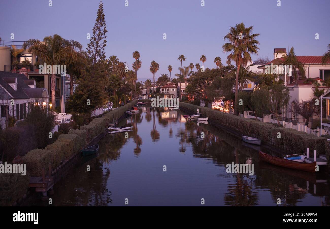 Quartier historique du canal de Venise à Los Angeles Banque D'Images