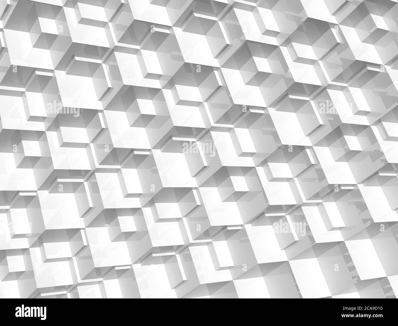 Motif numérique blanc abstrait, texture d'arrière-plan avec relief en mosaïque cubique. illustration du rendu 3d Banque D'Images