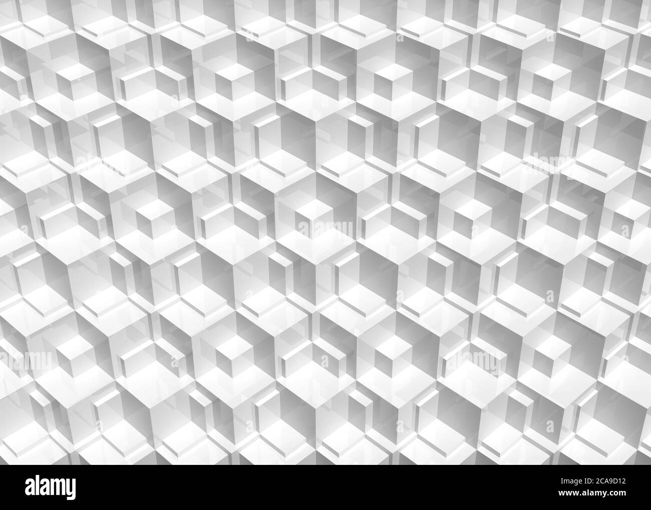 Motif abstrait blanc cg, fond avec relief en mosaïque cubique. illustration du rendu 3d Banque D'Images