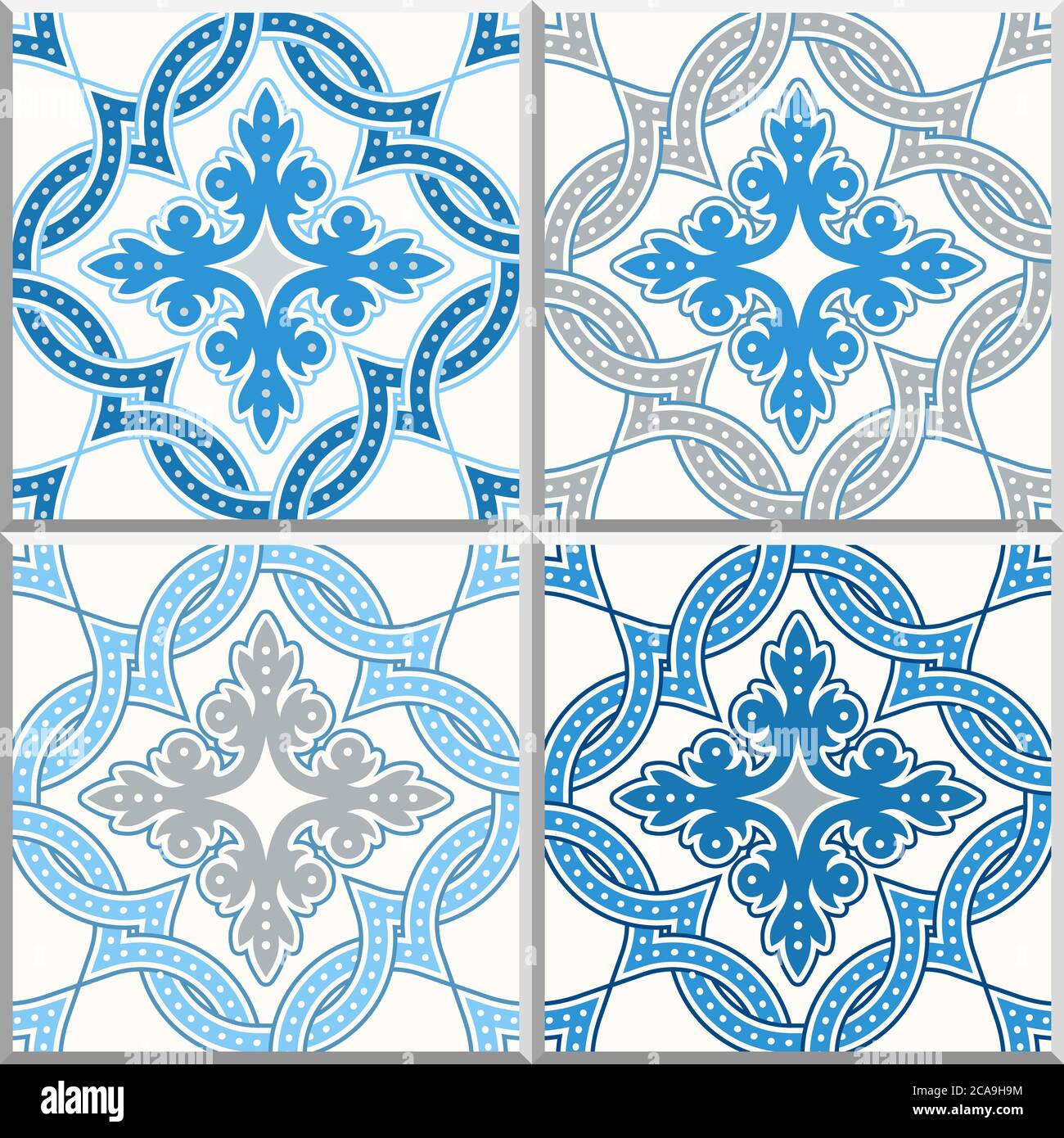 Tuiles portugaises, motif de vecteur quatrefoil. Motif moderne mêlé, basé sur des motifs arabes orientaux traditionnels - arabesques. Backgr vectoriel transparent Illustration de Vecteur