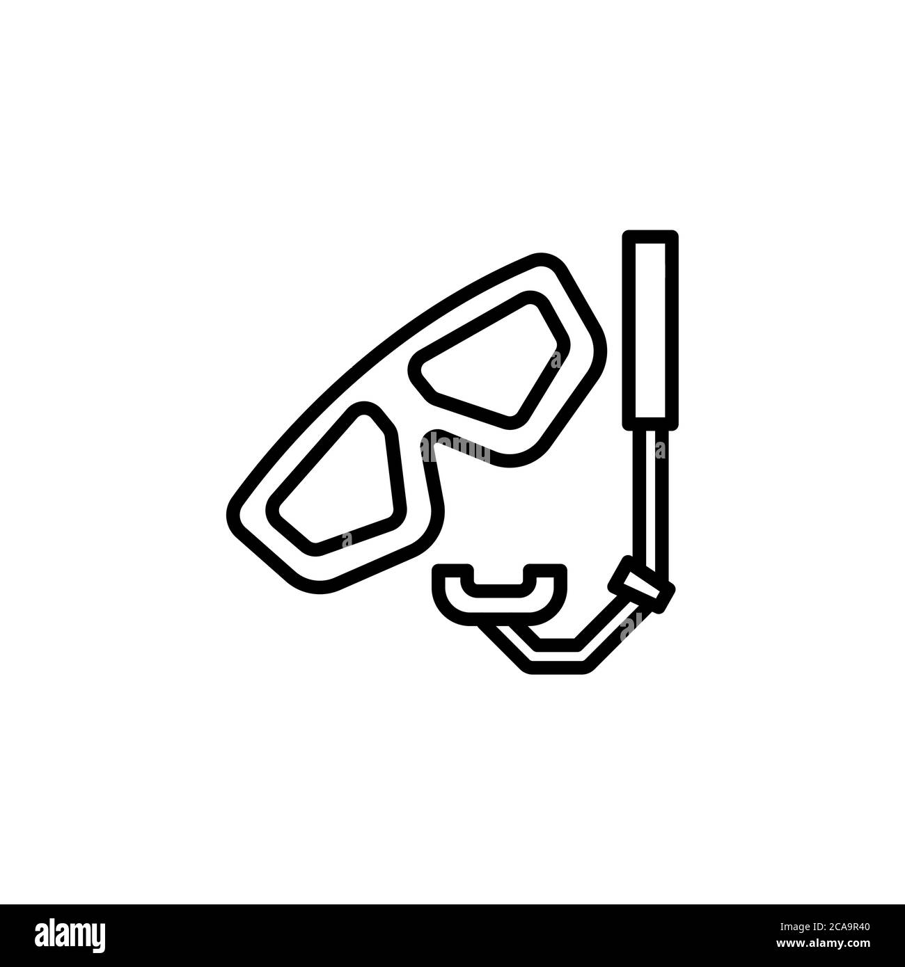 masque de plongée et icône vecteur linéaire du tube de plongée. équipement de natation, ligne de plongée en apnée signe fin. symbole de contour du masque de plongée. masque de plongée et tube de plongée Illustration de Vecteur