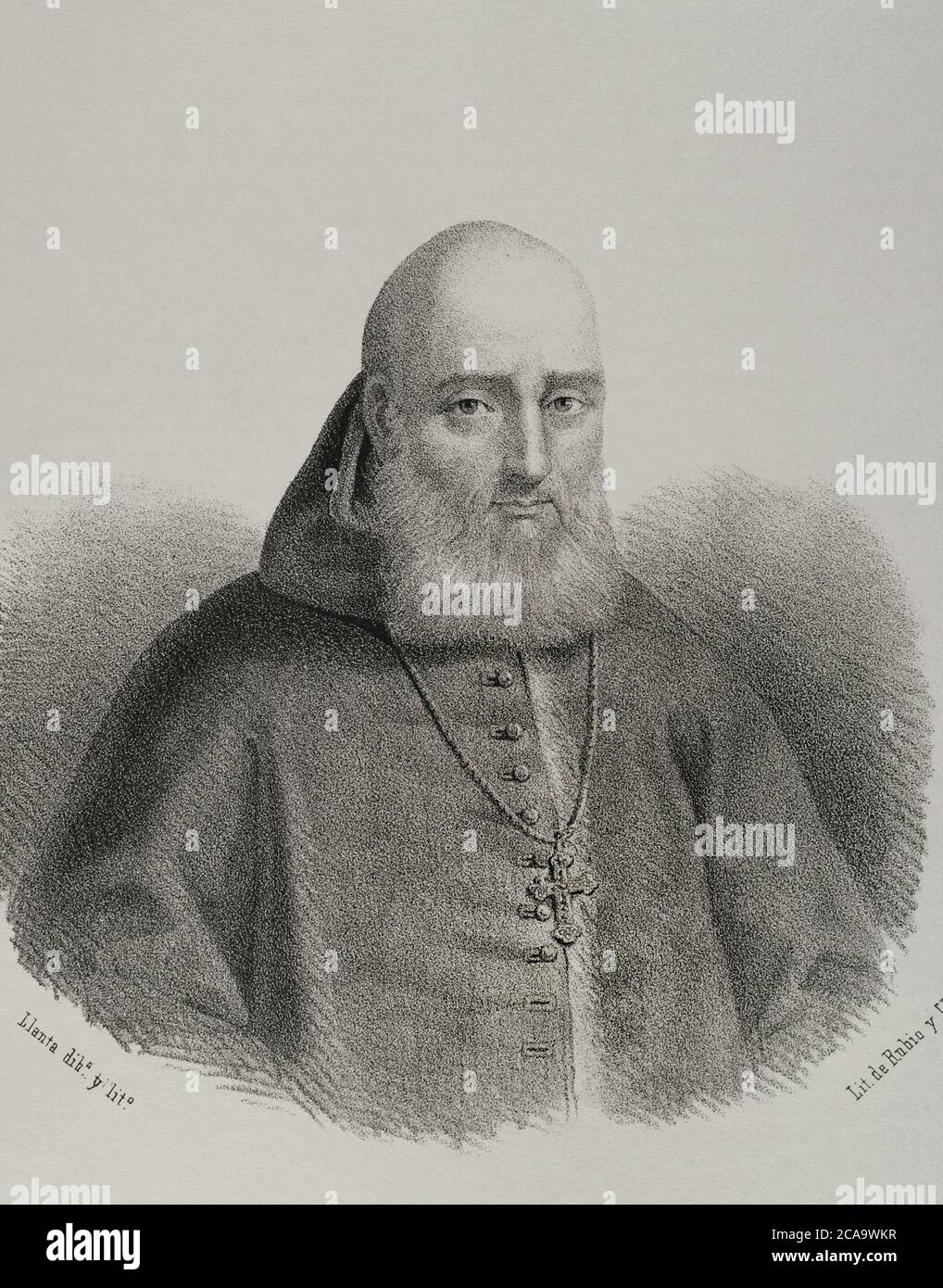 Juan de Ribera (1532-1611). Espagnol religieux. Vice-roi de Valence. Portrait. Illustration de Llanta. Lithographie. Cronica général de España. Historia Ilustrada y Descriptiva de sus Provincias. Valence, 1867. Banque D'Images
