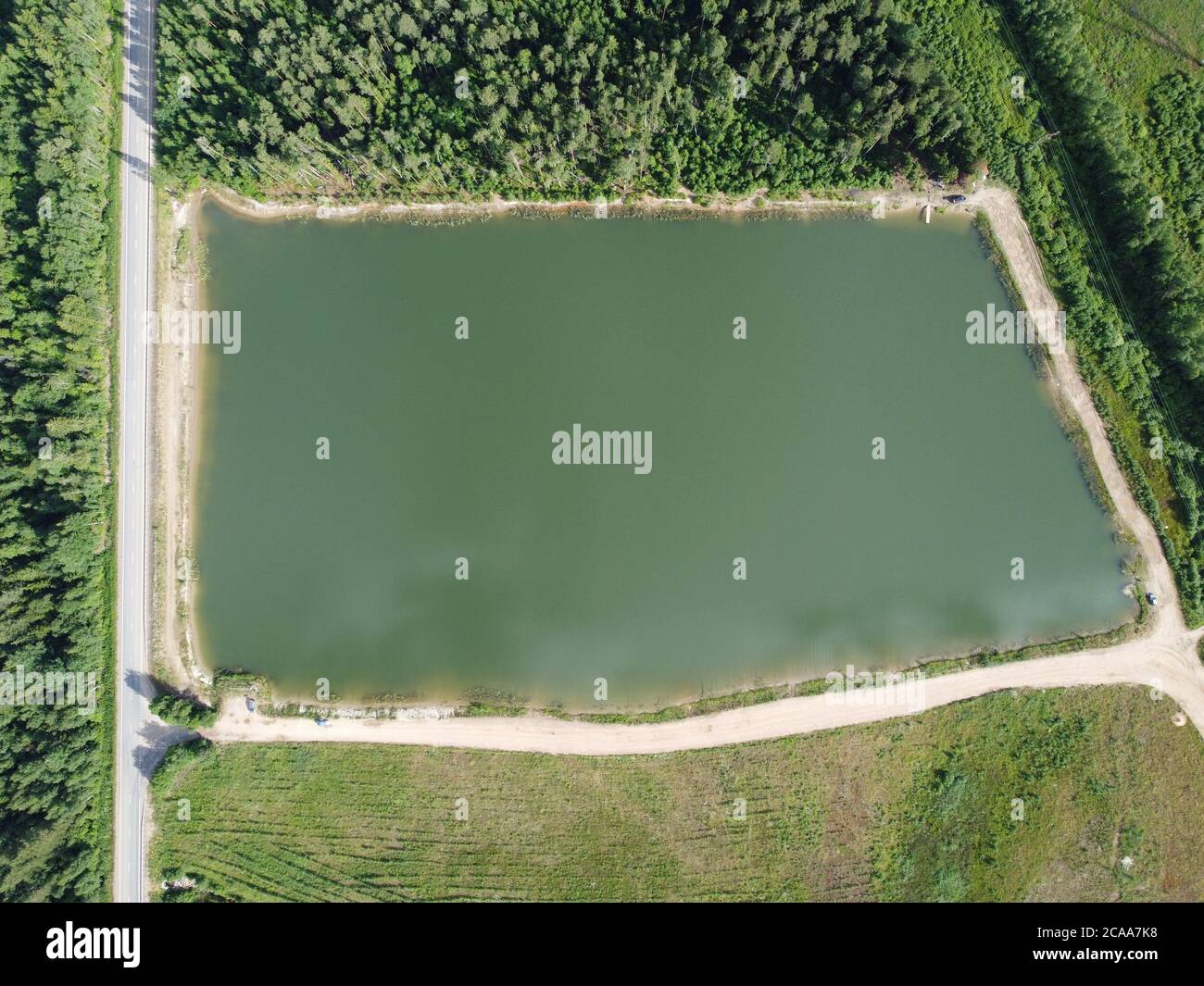 Un plan d'eau, vue aérienne Banque D'Images