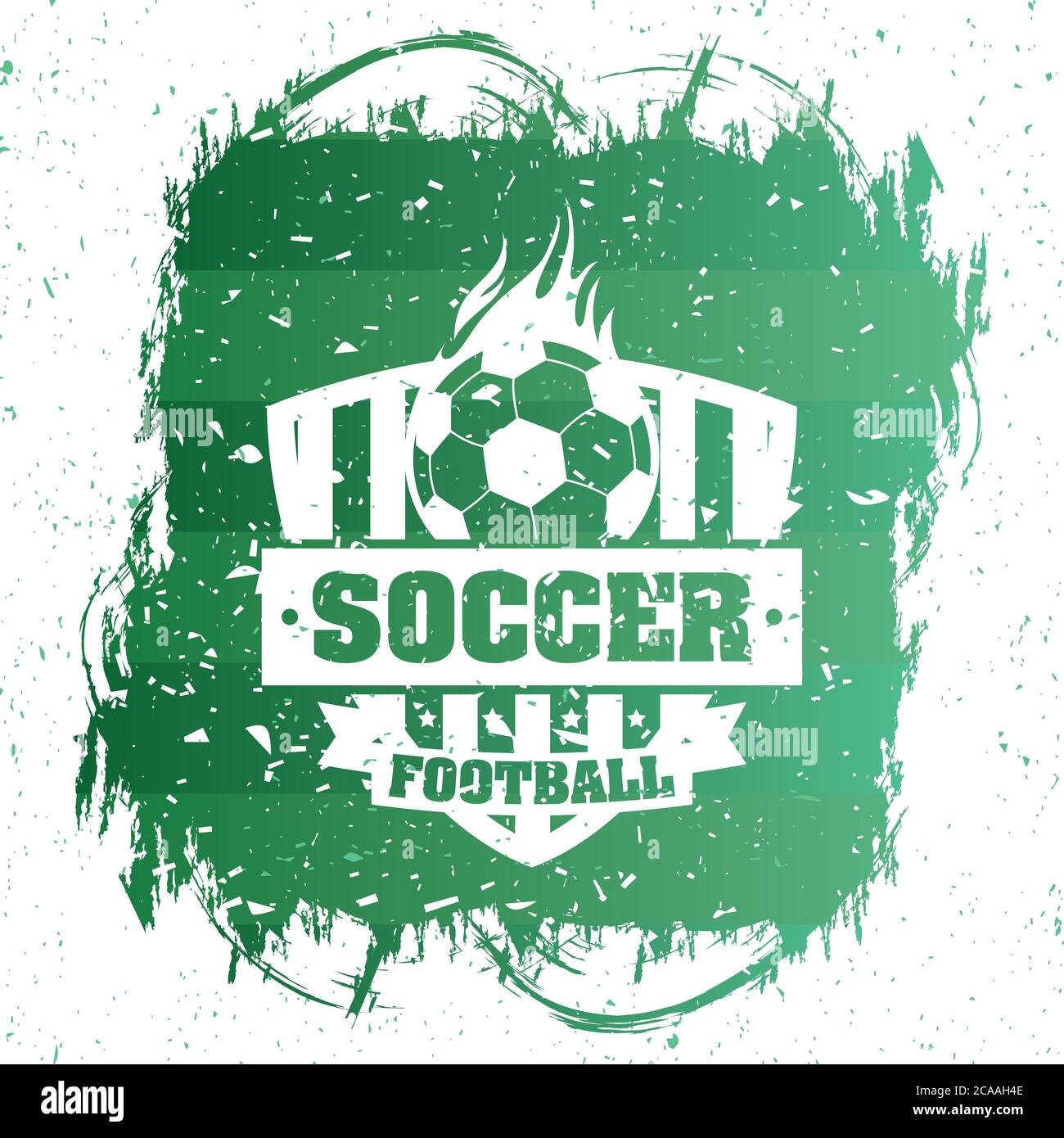 affiche verte de football avec emblème ballon et motif vectoriel Illustration de Vecteur