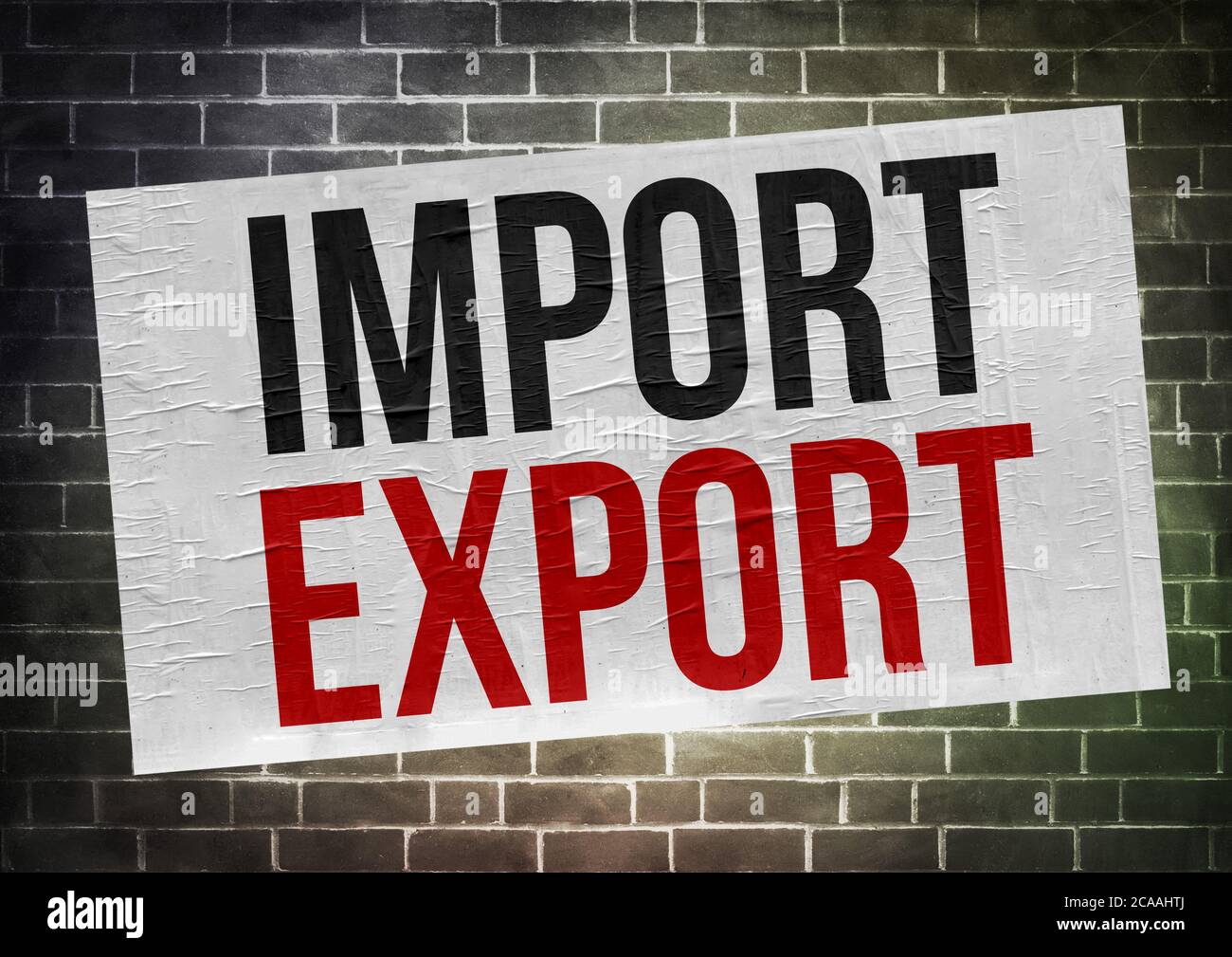 Import Export - concept de l'affiche Banque D'Images