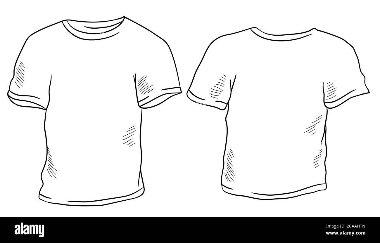 T-shirt graphique noir blanc isolé dessin vecteur d'illustration Illustration de Vecteur