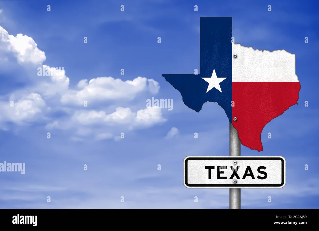 Carte de l'État du Texas - panneau de signalisation Banque D'Images