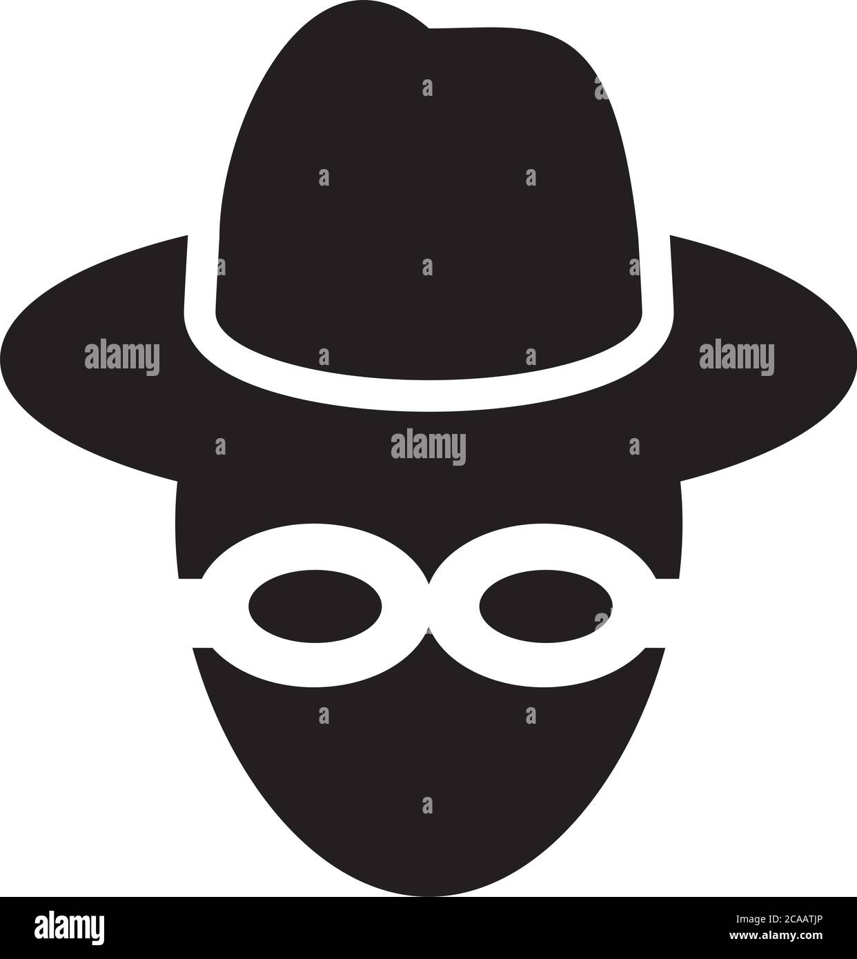 concept de cyber-sécurité, hacker homme avec chapeau sur fond blanc, style  de silhouette, illustration vectorielle Image Vectorielle Stock - Alamy