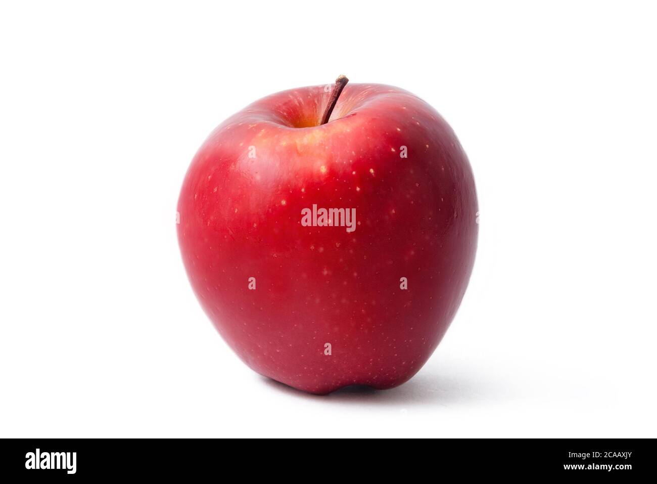 Déchiquetage de pomme rouge isolée sur fond blanc. Pomme fraîche biologique. Masque. Banque D'Images
