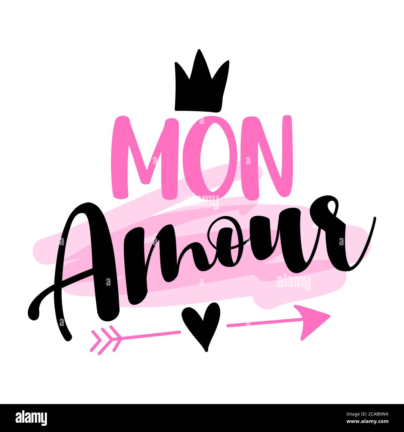 Mon Amour Miel Mon Amour Mon Darling En Anglais Citation Lettrage A La Main En Francais Illustration Vectorielle Bon Pour La Reservation De Ferraille Les Affiches Le Textile Image Vectorielle Stock