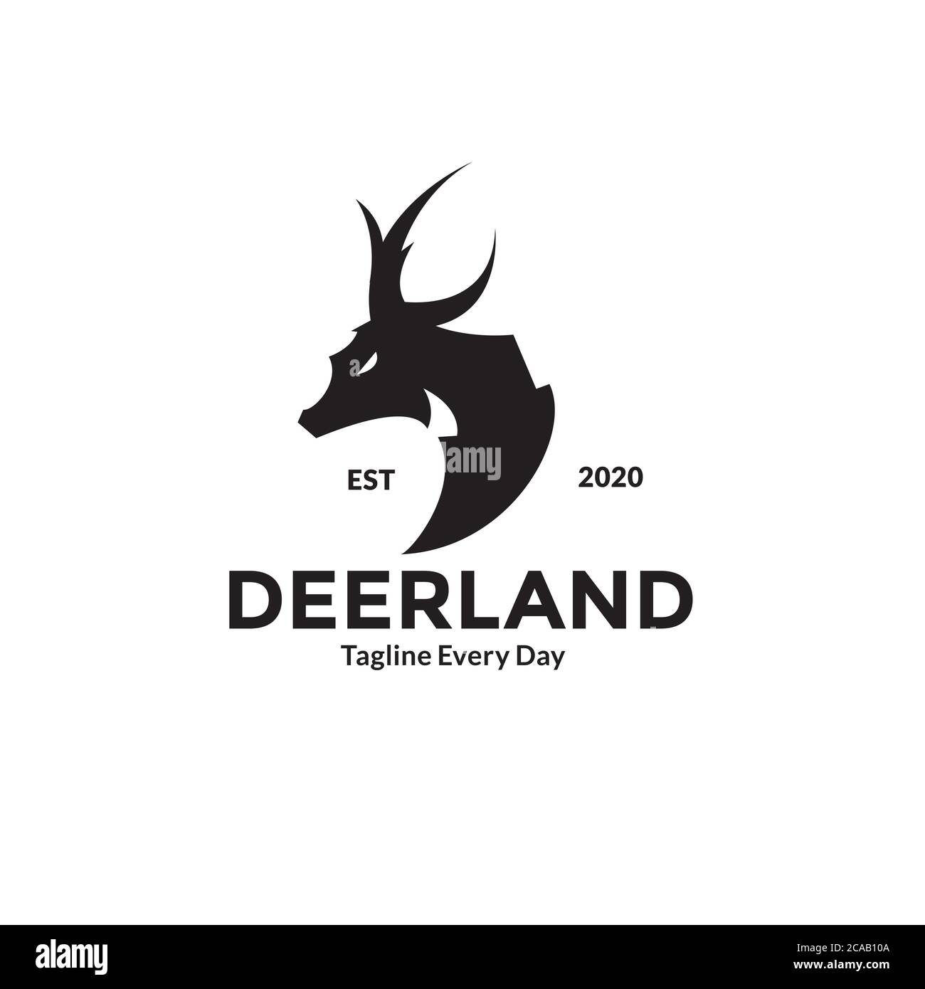 Vue latérale logo tête de cerf Illustration de Vecteur