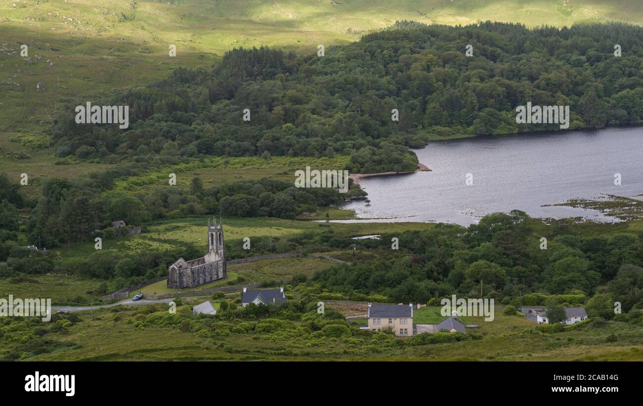 Dunlewy et le Glen empoisonné à Doengal, en Irlande. Wild Atlantic Way. Banque D'Images